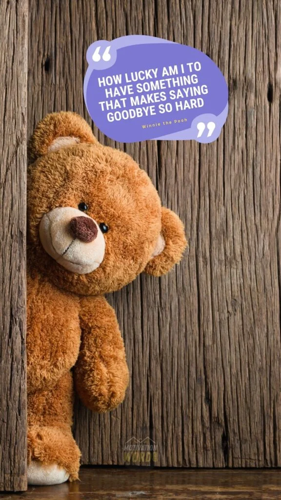 The Most Wonderful Winnie The Pooh Quotes To Brighten Your Day (With Images) 2 How lucky am I to have something that makes saying goodbye so hard. Winnie the Pooh Quotes